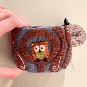Handmade Owl Fair Trade Wool Coin Purse